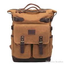 Leather Canvas Backpack