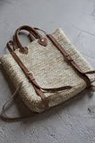 Woven Straw Backpack